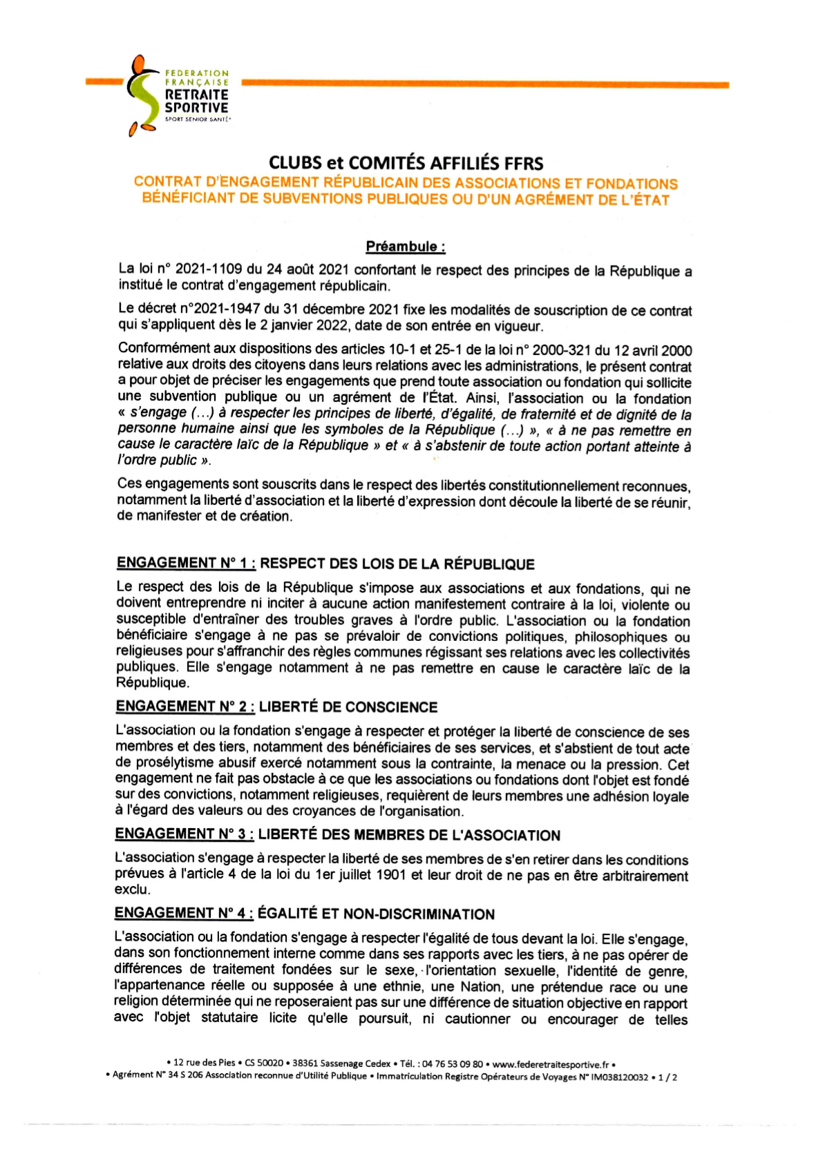 Club de l amitie contratengagementrepublicain signe p1