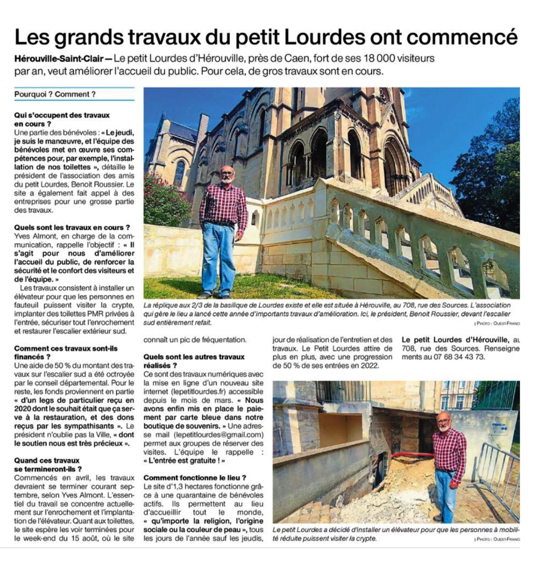 Travaux au petit Lourdes 