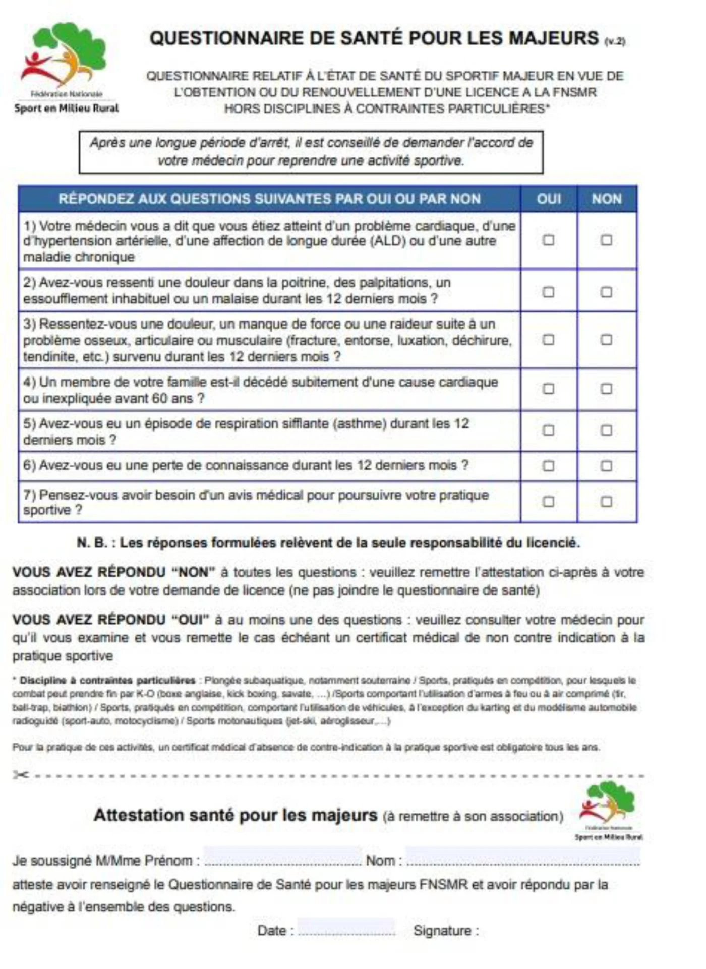 Questionnaire sante 1