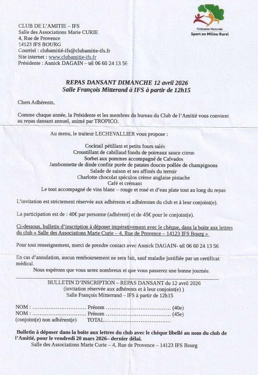 Repas dansant 2026